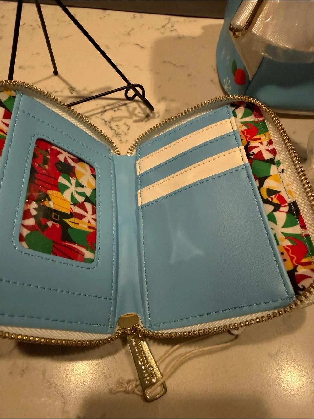 Loungefly Light Blue Elf Mini Backpack and Zip Wallet Set